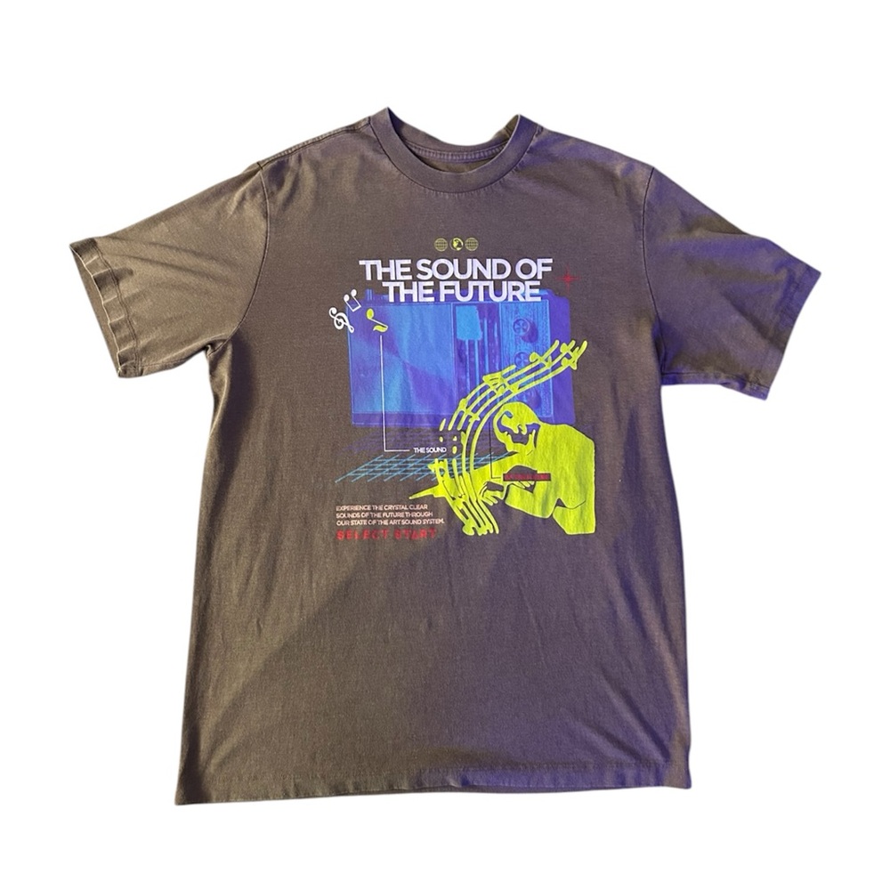 Brown/tan cotton graphic tee